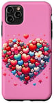 iPhone 11 Pro Max Cute Heart with Flowers and Hearts for Valentine's Day Case