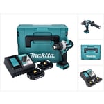 Dhp 486 raj Perceuse-visseuse à percussion sans fil 18 v 130 Nm Brushless + 2x batterie 2,0 Ah + chargeur + Makpac - Makita