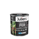 Julien Peinture Fer Anti-Rouille Mat - Portes, grilles, portails, mobilier de jardin en métal - Noir Mat 0,5 L