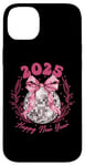 Coque pour iPhone 14 Plus Ruban rose boule disco du Nouvel An 2025 | Happy New Year Party