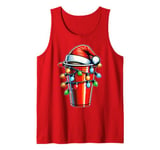 Red Beer Pong Cup Drinking Game Christmas Hat Xmas Tank Top