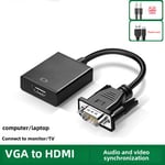 Adaptateur VGA vers HDMI avec Audio et Alimentation Convient pour les Ordinateurs Portables Desktop TV Transformation de Couleur