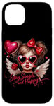 Coque pour iPhone 14 Plus Ailes d'ange « Stay Single And Happy Heart »