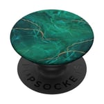 PopSockets Effet-Marbre-Vert - Dessin-Vert-Or PopSockets PopGrip - Support et Grip pour Smartphone/Tablette avec un Top Interchangeable