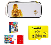 Nintendo Switch OLED White & Super Mario Bros. Wonder Bundle, 256 GB Memory Card, Princess Zelda Case & Nintendo Switch Online 12 Month Membership Bundle, White