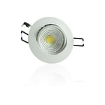 Plafonnier Dimmable encastrable blanc LED 5W COB - Blanc Chaud 3000K éclairage 40W