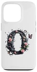 Coque pour iPhone 13 Pro Letter O Initial Floral Monogram Rose Pink Flower Butterfly