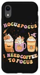 iPhone XR Halloween Groovy Hocus Pocus I Need Coffee To Focus Case