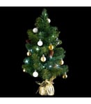 Arbre de Noël lumineux Sapin artificiel avec décoration et guirlande lumineuse H 50 cm