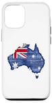 iPhone 12/12 Pro Australia Down Under Wooden Australian Flag Map Gift Case