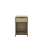 Ligne Roset - Dita Bedside Table, Argile Lacquer, 1 Drawer - Sängbord - Pagnon & Pelhaître - Beige - Metall