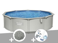 Kit piscine acier ronde Bestway Hydrium 4,60 x 1,20 cm + 10 kg de zéolite + Kit d'entretien Deluxe