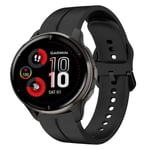 Garmin Venu 2 Plus Silikon klokkerem, 20mm - Svart