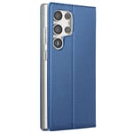 Avizar Folio case for Galaxy S24 Ultra magnetic cover Card holder, Dark Blue