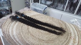 40+40 INCHES 200g PERUVIAN VIRGIN HUMAN HAIR DEEP WAVES 1B# NATURAL COLOUR 12AA