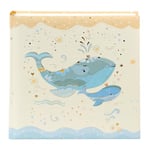 goldbuch 15 395 Blue Wale Album photo pour bébé 30 x 31 x 4 cm avec 58 pages blanches vierges et 4 pages illustrées Couverture en impression d'art avec motif baleine Beige/bleu