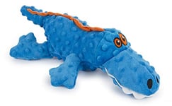 goDog Gators Squeaky Plush Dog Toy, Chew Guard Technology - Blue, Large