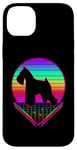 iPhone 14 Plus Miniature Schnauzer Retro Vintage 80s Funny Dog Lover Case