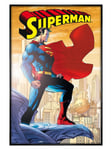 DC Comics Superman Retro Maxi Poster - Black Gloss Framed