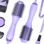 Hair Dryer Brush Blow Dryer Brush in One: LANDOT One-Step HairDryer Styler and Volumizer - Upgraded Plus 2.0 Hot Air Brush with Negative Ion Anti-frizz Ceramic Titanium 60mm Oval Shape Barrel