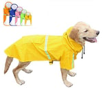 FEimaX Manteau Imperméable pour Chien Grande Imperméable avec Capuche Veste avec Bandes Réfléchissantes et Cordon Ajustable, Chiot Poncho de Pluie pour Chiens Petite Moyenne