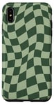 Coque pour iPhone XS Max Motif damier vintage à carreaux Vert sauge