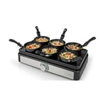 Wok Party Crepière SET pour 6 personnes 600W Revetement anti-adhésif Poêle à wok NEDIS