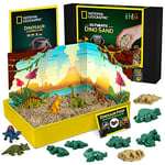 National Geographic Ultimate Dino Kinetic Sand for Kids - Satisfying Kids Sand Toys with 6 Awesome Moulds and Figures | STEM Dinosaur Sand for Children | Creative Toys for Girls and Boys | 2lbs