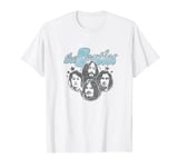 The Beatles - Groovy Blue Logo with Band Member Faces T-Shirt