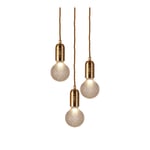 Lee Broom - Crystal Bulb Chandelier 3 Piece - Mässing, Frostat kristallglas - Takkronor - Guld