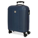 Roll Road India Blue Cabin Suitcase 40 x 55 x 20 cm Rigid ABS Combination Lock 37 Litre 2.6 kg 4 Double Wheels Hand Luggage