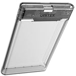 Unitek Boîtier pour Disque Dur 2,5"/SSD SATA I/II/III avec Protection Externe pour Disque Dur et câble 3.0 intégré Montage sans Outil Transparent