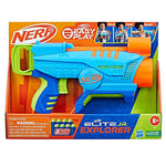 Nerf Elite Jr, Blaster Explorer Easy-Play, Facile à Tenir, Charger et Tirer, 8 fléchettes Nerf Elite, pour Filles et garçons, dès 6 Ans