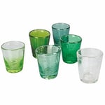 Villa d’Este Home Tivoli Cancun Greenery Lot de 6 verres à eau en pâte de verre soufflé 330 ml