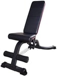 GANE Banc de Musculation Ajustables Entraînement Pliable Fitness Home Fitness Chaise Sit-up Tabouret Multi-Fonctionnel Fitness Machine Portant 400kg, 141.5x46.5x45cm, Noir