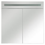 Beliani - Armoire de Toilette Murale avec Miroir Lumineux led 60 x 60 cm Meuble de Rangement Pratique pour Salle de Bain au Style Moderne et