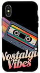 Coque pour iPhone X/XS Vibes Nostalgique Cassette Rétro Musique