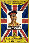 WA69 Vintage WWI Canadian British Empire Kitchener Enlist War Poster WW1 Re-Print - A2+ (610 x 432mm) 24" x 17"