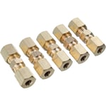 Kingso - 5PCS Raccord de compression en laiton connecteur droit 3/16'' union de conduite de frein hydraulique Hasaki