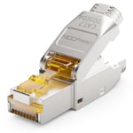 1x Prise Réseau CAT 7 RJ45 Sans Outil Blindée 10 Gbit/s 600 MHz Prise Réseau Pour Câbles de Pose Rigides Câbles Bruts Prise RJ45 Ethernet LAN DSL Câble de Brassage