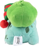 Pokémon Bulbasaur Plush with Striped Hat - 8-Inch Bulbasaur Plush with Unique Ac