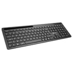 Clavier sans fil 2.4Gh/BT HEDEN 104keys, support tél intégré connexion BT3.0&BT5.0&2.4Ghz pile inclus, noir - Neuf