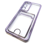 Case For Samsung S23 Clear View Card Holder Gel With Styled Edge Blue