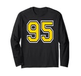 Number 95 in Yellow White Black Long Sleeve T-Shirt