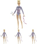 Barbie Rhythmic Gymnast Blonde Doll (12-in/30.40-cm) with Colorful Metallic Leo