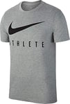 Nike Men Dri-Fit Training T-Shirt - Dark Grey Heather/Black, Large