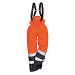 Portwest Pantalon à bavette Bizflame Rain Hi-Vis multi-risques, Couleur: Orange/Marine, Taille: XXL, S782ONRXXL