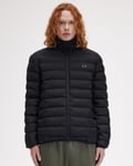 Fred Perry Mens Hooded Padded Jacket - Black - Size Large