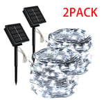 (42M 400LED2PC valkoinen)7m Solar Led Light Outdoor Festoon Led Lamppu Solar Garden Lights Outdoor Vedenpitävä Fairy Garland String Jouluvalot