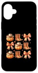 Coque pour iPhone 16 Plus Bottes citrouille Western Autumn Vibes Cozy Season Automne